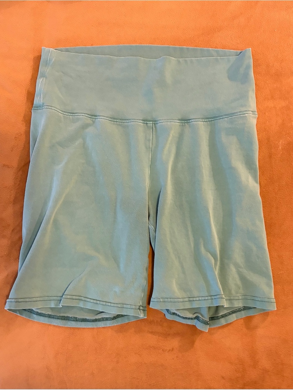5/$26 Aritzia TNA Women's Teal High-Rise Performance Bike Shorts